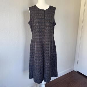 Vintage black & brown boho silk dress